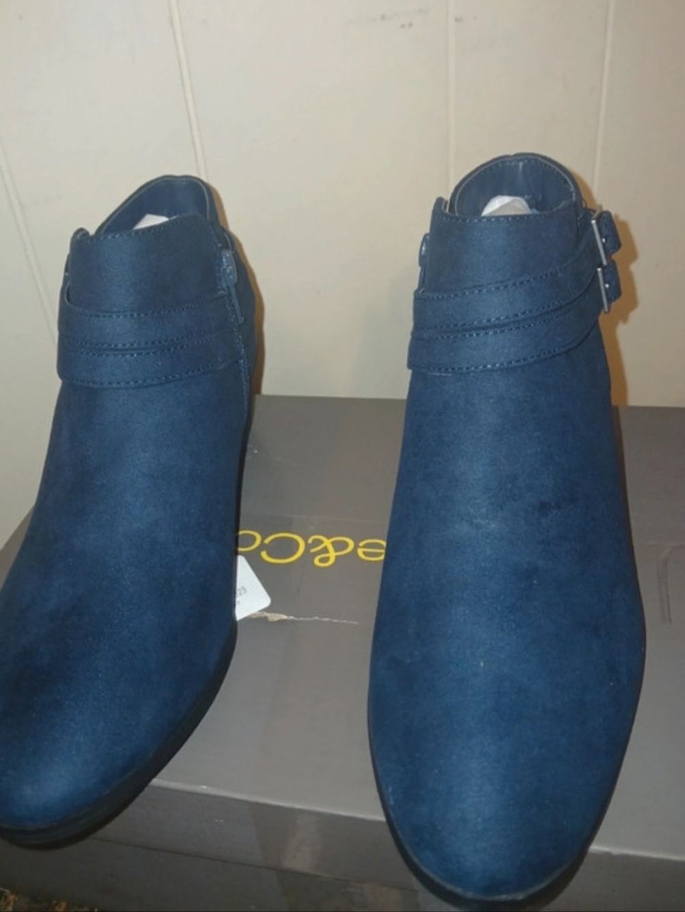 Navy Suede Ankle Booties